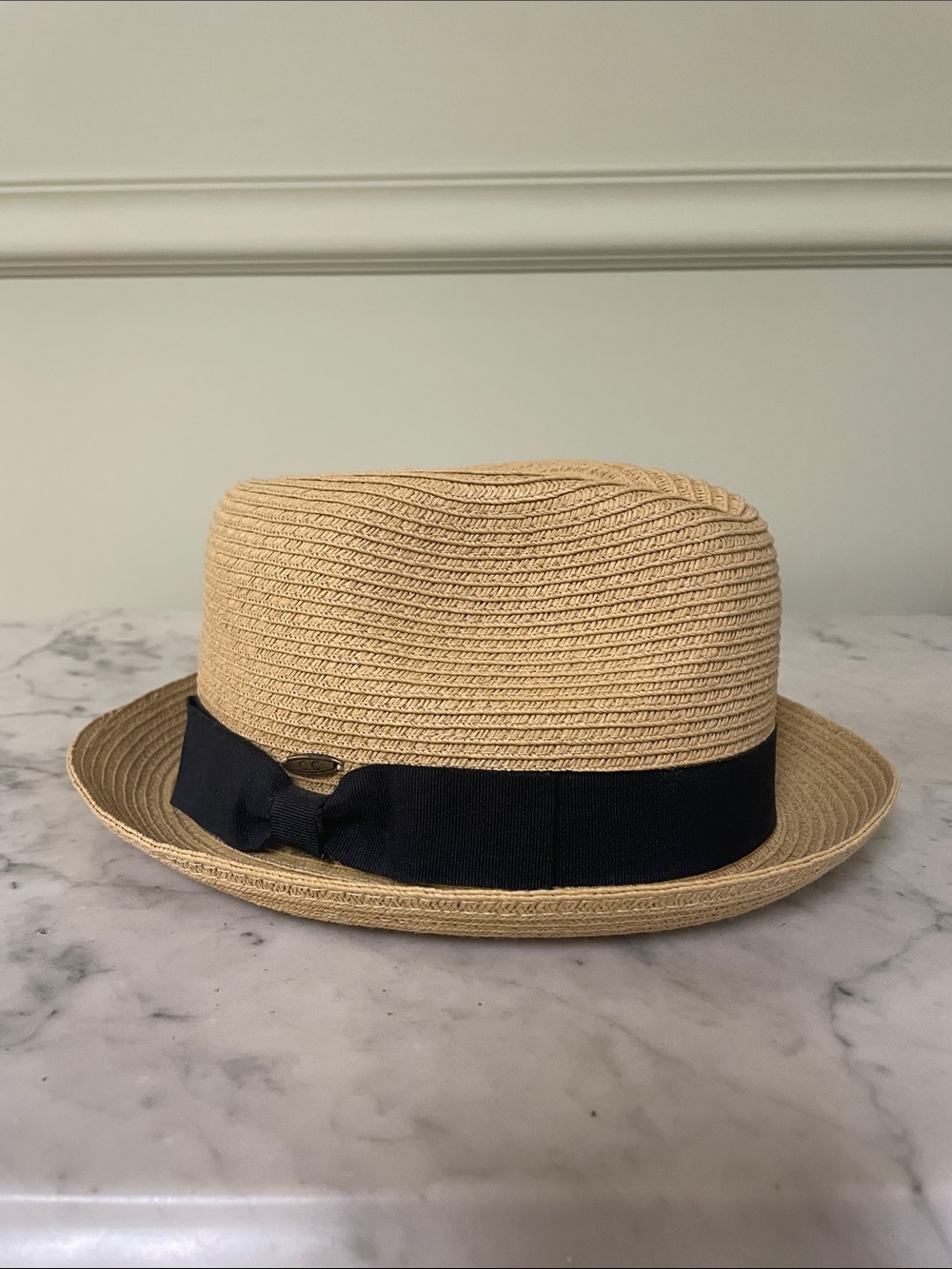 C.C Woven Paper Straw Fedora Sun Hat - Natural